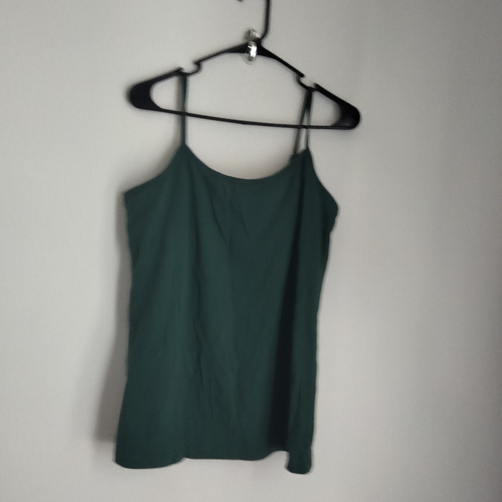 Caren Sport Cami Women 1X Green Top Layering Casual